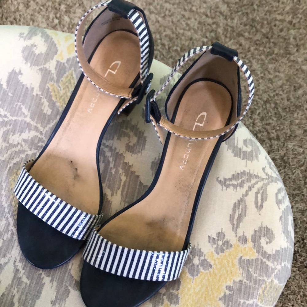 A beautiful pair Navy and white striped heels